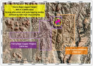 Option on an additional 1800 ha adjoining the Tierra Roja 