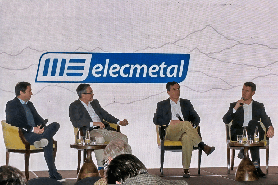 Eric Figueroa, Gerente de Programa de Proyectos de Anglo American; Christian Sanhueza, CEO de Lan Polita; José Pablo Domínguez, Gerente General de ME Elecmetal; y Douglas Aitken, Executive Director en SMI. Créditos: InfoMINERIA