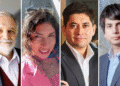 Eduardo Bitrán, Codelco; Pamela Goicovich, Cámara Internacional del Litio; Hermann González, Clapes UC; y Patricio Faúndez, GEM Mining Consulting. Créditos: Flickr y LinkedIn