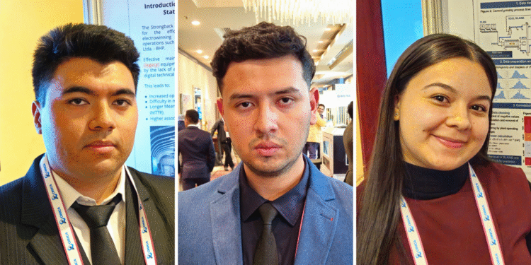 Ignacio Carreño y Matías Campos, ambos de la Universidad de Tarapacá, y Jessica González, de la Universidad Nacional de Colombia. Créditos: InfoMINERÍA.