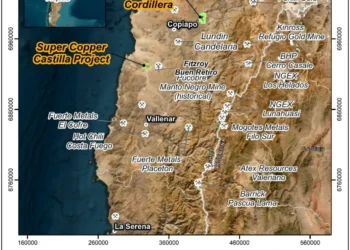 Muestreo general de las ubicaciones de las minas de Super Copper