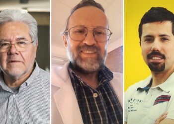 De izquierda a derecha: Mario Sánchez (UNAB), Gerardo Zamora (UTA) y René Gómez (UdeC). Foto: UNAB, “Enfoque Académico” y René Gómez (LinkedIn).