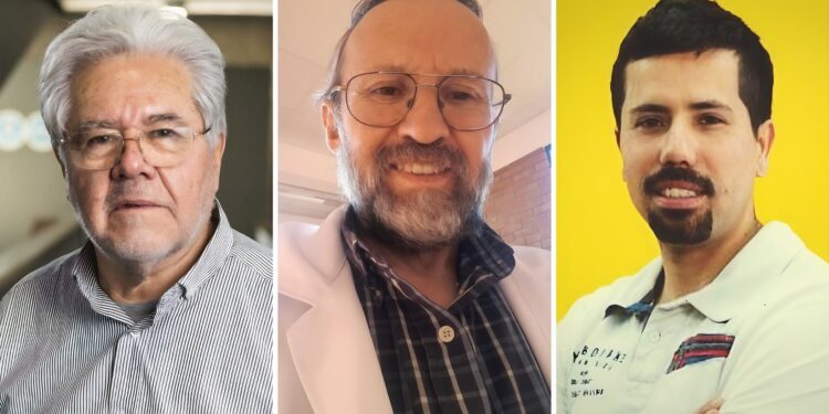 De izquierda a derecha: Mario Sánchez (UNAB), Gerardo Zamora (UTA) y René Gómez (UdeC). Foto: UNAB, “Enfoque Académico” y René Gómez (LinkedIn).