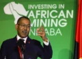 El ministro angoleño de Recursos Minerales, Petróleo y Gas, Diamantino Azevedo, durante su intervención en la conferencia "Invertir en la Minería Africana". Créditos: REUTERS/Shelley Christians