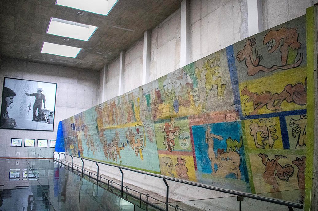 Mural "El primer gol del pueblo chileno" en el Centro Cultural Espacio Matta, comuna de La Granja. Créditos: OH! STGO
